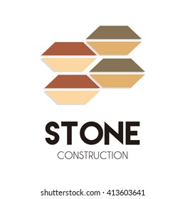 Stone construction history abstract vector and logo design or template classic and old business icon of company identity symbol concept