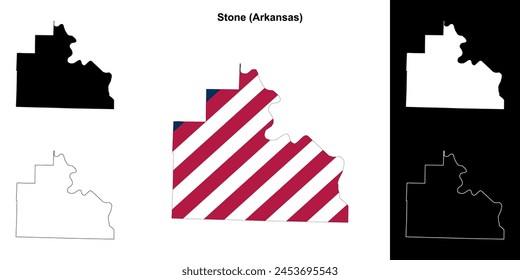 Stone County (Arkansas) outline map set