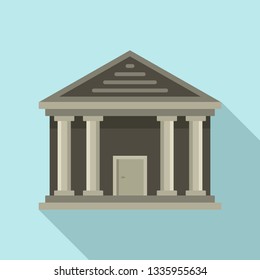 Stone courthouse icon. Flat illustration of stone courthouse vector icon for web design