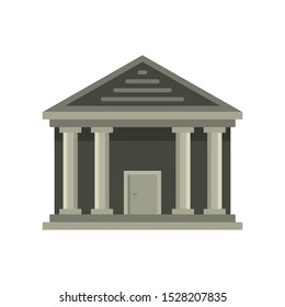 Stone courthouse icon. Flat illustration of stone courthouse vector icon for web design