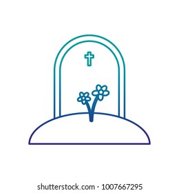 stone with cross rip icon