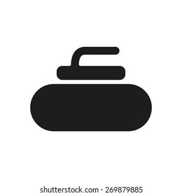 The stone for curling icon. Sport symbol. Flat Vector illustration