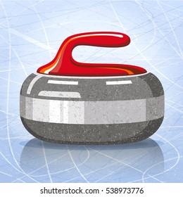 Stone for curling sport game. Vector illustration.