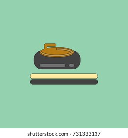 Stone for curling sport game. Vector illustration.