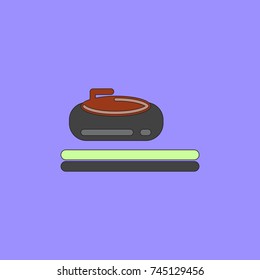 Stone for curling sport game. Vector illustration.