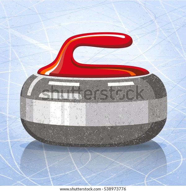 Stone for\
curling sport game. Vector\
illustration.