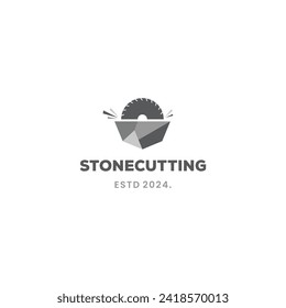 Stone cutting logo design retro hipster vintage