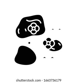 Stone decoration black icon, concept illustration, vector flat symbol, glyph sign.