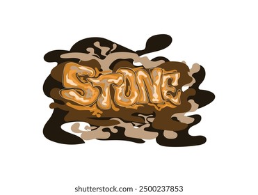 STONE doodle text art style