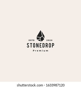 stone drop logo vector icon illustration hipster vintage retro