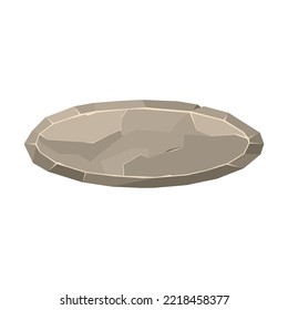 Stone element of interface vector illustration. Rubble, rock. Prehistorical, wild, nature concept for apps, banner or web design