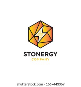 Stone energy illustration logo design vector template