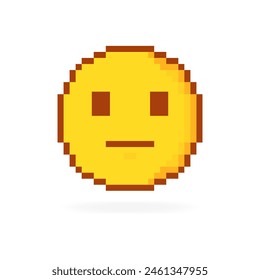 Stone face emoticon icon. Flat style. Vector icon