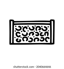 stone fence black line vector doodle simple icon