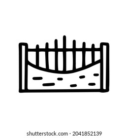stone fence black line vector doodle simple icon