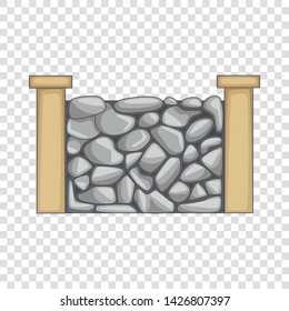 Stone fence icon. Cartoon illustration of stone fence vector icon for web
