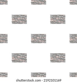 Patrón de valla de piedra textura de fondo transparente repetición de papel tapiz vector geométrico