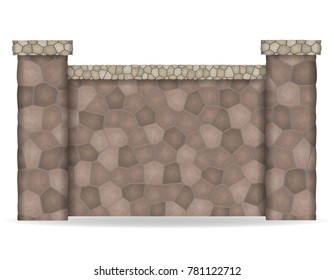 stone fence vector illustration isolated on white background