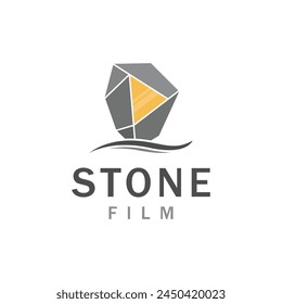 Stone film media movie production video logo vector concept