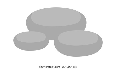 Stone flat icon Architectural and landscape decor element. Vector illustration