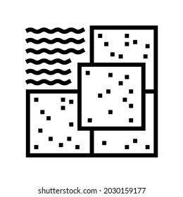 vector de icono de línea de piso de piedra. cartel de parqué de piedra. símbolo de contorno aislado ilustración negra
