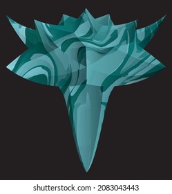 Stone Flower. Design element with imitation of stone carving. Vector illustration