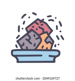 stone fountain color vector doodle simple icon