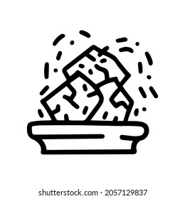 stone fountain line vector doodle simple icon