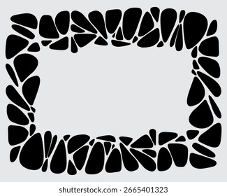 Stone frame border illustration vector background banner layout print art editable