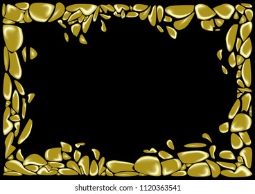 Stone frame on a black background. EPS10 vector illustration