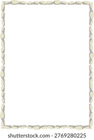 Stone Frame Rocks Border. Empty Cartoon Frame Made Of Small Stones. Hand drawn vector illustration