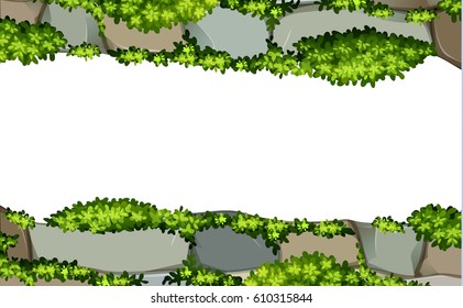 Stone frame with vegetation. Stone henge with greenery