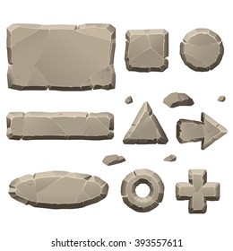 Stone game design elements - Shutterstock ID 393557611