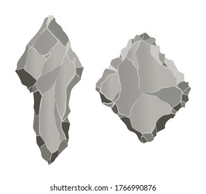 Steinspielelement. Cartoon-Rock-Ui-Element für