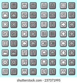 Stone game icons buttons, icons, interface