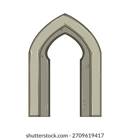 Arco de porta de pedra retratando uma abertura vazia, simbolizando entrada, saída, porta, ou um portal para novas possibilidades com um estilo arquitetônico medieval