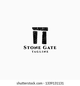 Stone Gate Logo Design Template flat Vector