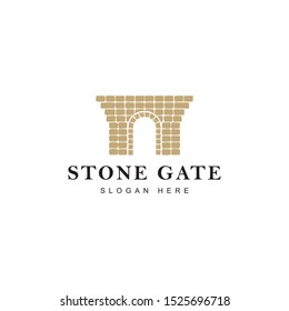 Stone gate logo design vector template