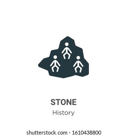 Stone glyph icon vector on white background. Flat vector stone icon symbol sign from modern history collection for mobile concept and web apps design.
