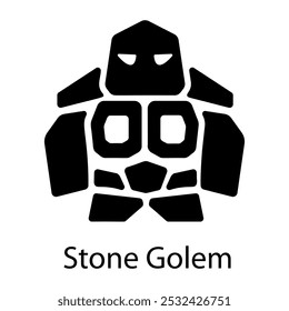 Icono de gólem de piedra en estilo relleno