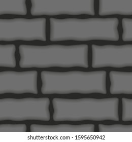 Stone gray wall. Horizontal view. Vector drawing. Seamless pattern. Background. Texture.