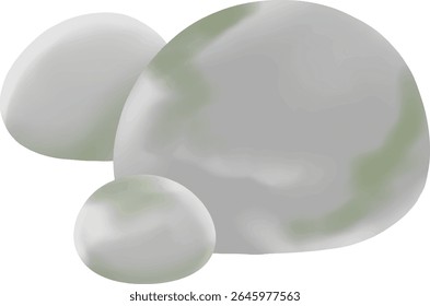 Pedra com líquen verde sobre fundo transparente