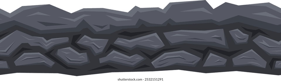 Stone ground seamless surface. Game rock floor