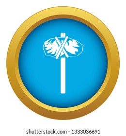 Stone hammer icon blue vector isolated on white background for any design