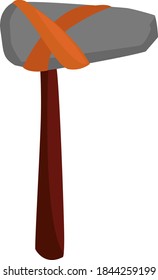 Martillo de piedra, ilustración, vector sobre fondo blanco