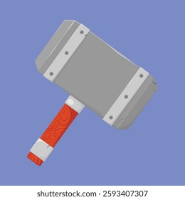 Stone Hammer Vector Illustration. Stone Sledge Hammer Vector Icon