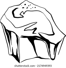 Piedra, ilustración vectorial de línea de tracción manual.