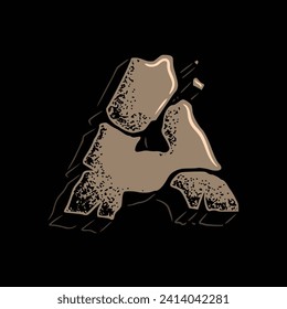 A Stone Hardcore Font Vector