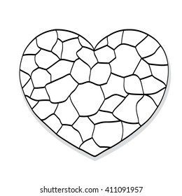 Stone Heart Shapevector Illustration Stock Vector (Royalty Free ...