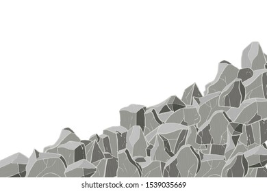 Stone hill. Vector illustration. Rock mountain texture.